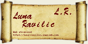 Luna Ravilić vizit kartica